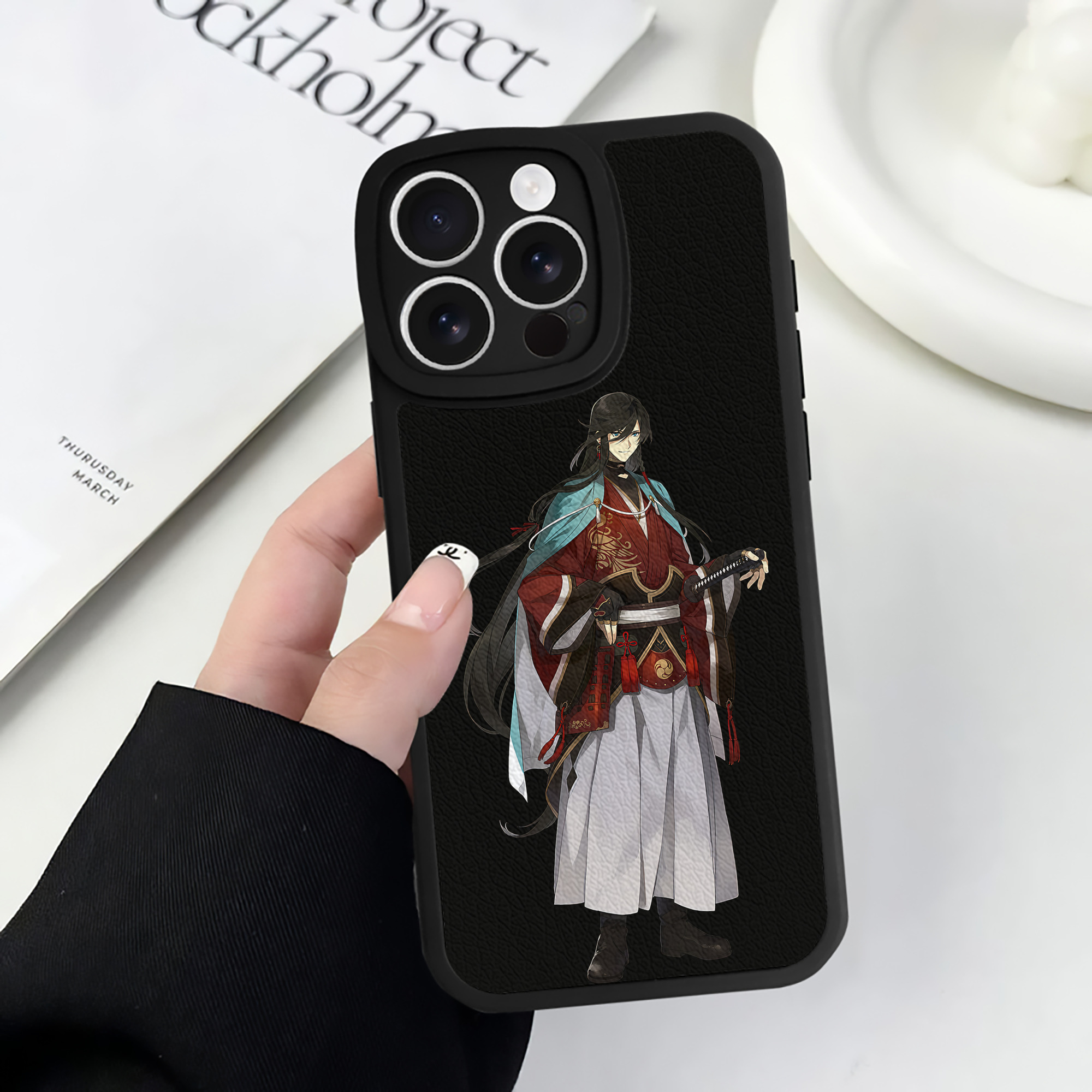 （画像用） 刀剣乱舞 Touken Ranbu 【iPhone 16シリーズ対応】シリコンスマホケース（レザー調） 材質：シリコン